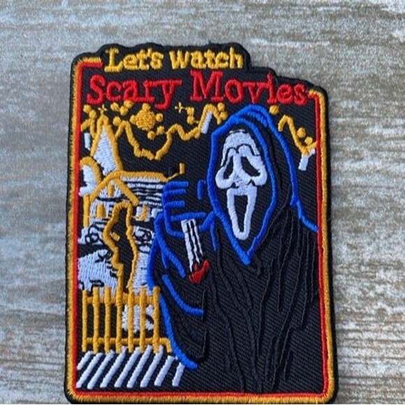 Let's Watch Scary Movies iron on patch - Picture 1 of 1